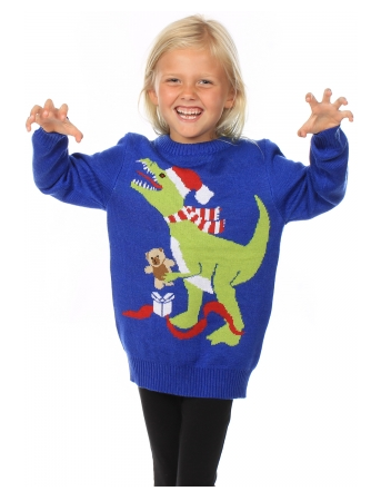 tipsyelves.com-t-rex-kids-christmas-sweater