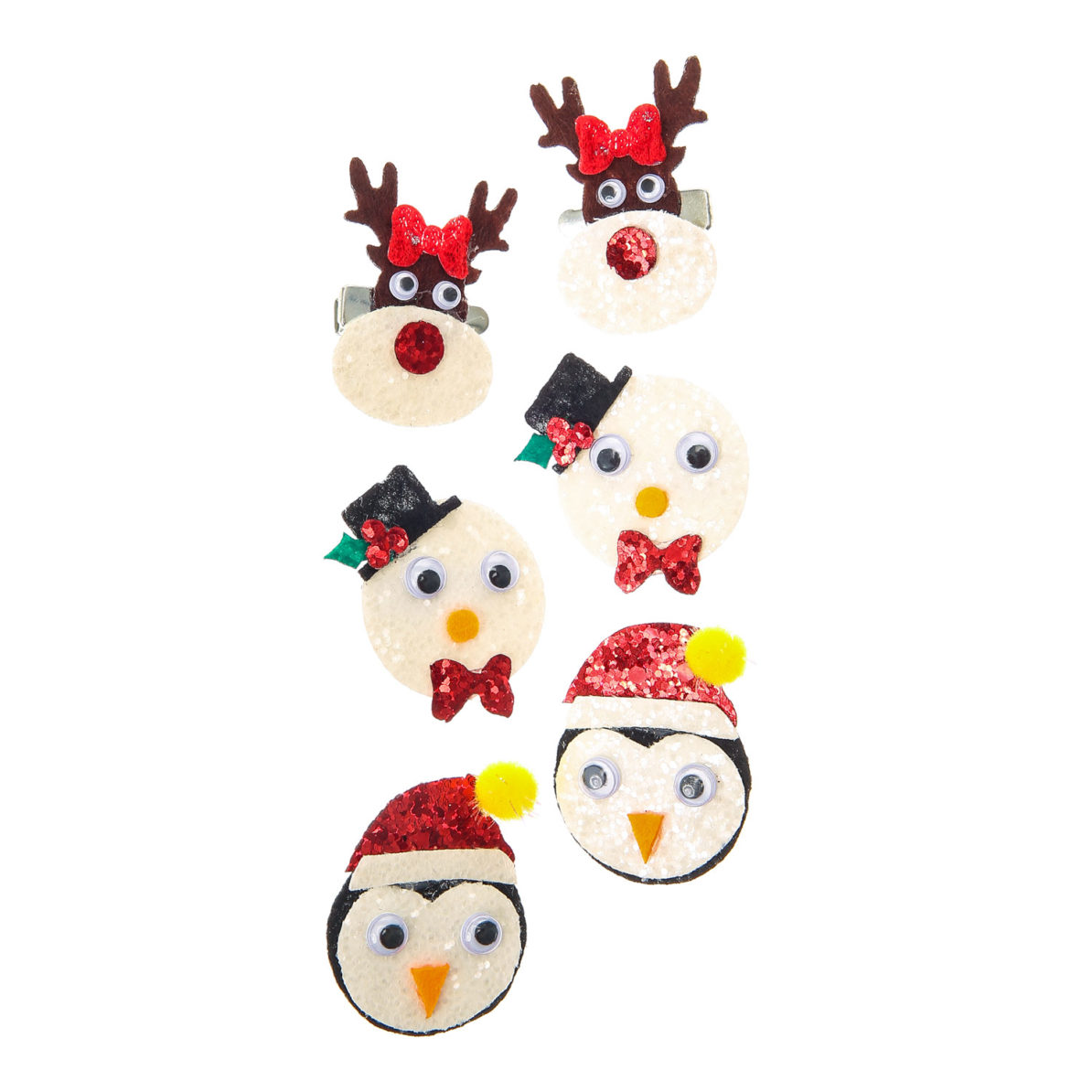 Claire-accessoire-barrette-cheveux-snow-men-Christmas-Noel-Clip